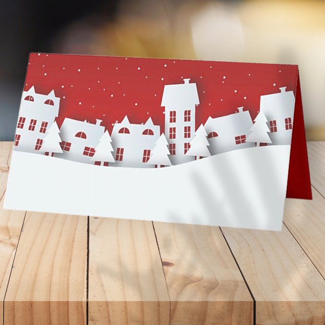 Modern Winter Scene | Holiday Place Card (Creator Uploaded)