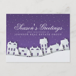 Modern Winter Scene Holiday Season's Greetings Postcard