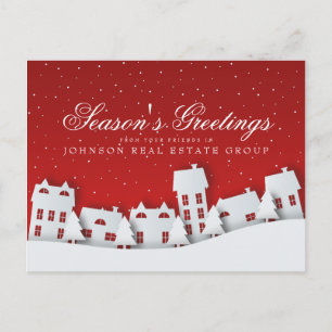 Modern Winter Scene Holiday Season's Greetings Postcard