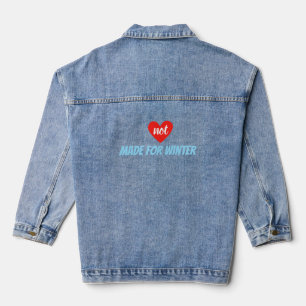 Modern Winter Season Quote Black Text Denim Jacket