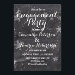 Modern winter snow chalkboard engagement dinner invitation<br><div class="desc">Modern winter snowflakes chalkboard engagement dinner invitation. stylish,  elegant and original black chalkboard with white snowflakes background. A black and white elegant wedding theme perfect for winter wonderland,  Christmas wedding theme.The text is fully customisable</div>
