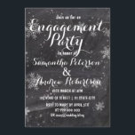 Modern winter snow chalkboard engagement dinner invitation<br><div class="desc">Modern winter snowflakes chalkboard engagement dinner invitation. stylish,  elegant and original black chalkboard with white snowflakes background. A black and white elegant wedding theme perfect for winter wonderland,  Christmas wedding theme.The text is fully customisable</div>