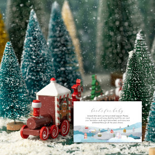 Modern Winter Snow Village Books For Baby Shower  Enclosure Card