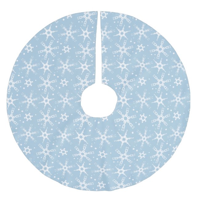 Modern Winter Snowflake All-Over Print Tree Skirt (Front)