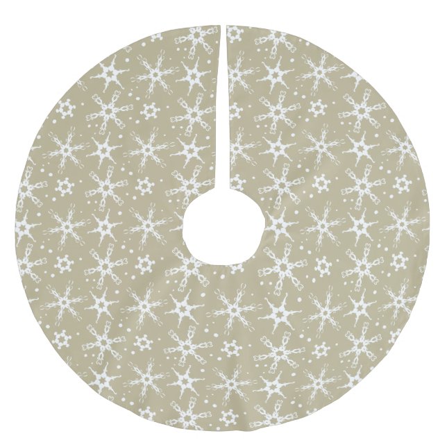 Modern Winter Snowflake All-Over Print Tree Skirt (Front)