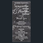 Modern winter snowflake chalkboard wedding program programme<br><div class="desc">Modern winter snowflakes chalkboard Wedding Program. stylish,  elegant and original black chalkboard with white snowflakes background. A black and white elegant wedding theme perfect for winter wonderland,  Christmas wedding theme.The text is fully customisable</div>