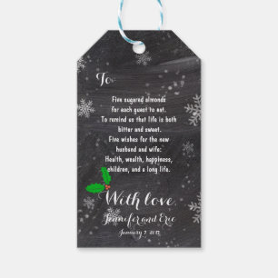 Modern winter snowflakes chalkboard favour 3 gift tags