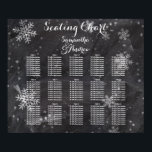 Modern winter snowflakes chalkboard seating chart<br><div class="desc">Modern winter snowflakes chalkboard table seating chart. Stylish,  elegant and original black chalkboard with white snowflakes background. A black and white elegant wedding theme perfect for winter wonderland,  Christmas wedding theme.The text is fully customisable</div>