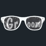 Modern winter snowflakes chalkboard wedding Groom Retro Sunglasses<br><div class="desc">Modern winter snowflakes chalkboard wedding groom sunglasses. Stylish,  elegant and original black chalkboard with white snowflakes background. A black and white elegant wedding theme perfect for winter wonderland,  Christmas wedding theme.The text is fully customisable</div>