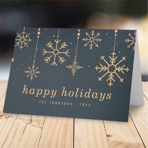 Modern Winter Snowflakes Christmas Holiday Card