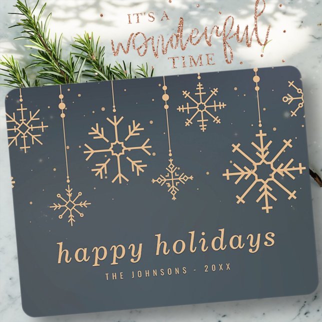 Modern Winter Snowflakes Christmas Holiday Card (Creator Uploaded)