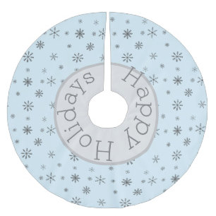 Modern Winter Snowflakes Customisable Brushed Polyester Tree Skirt