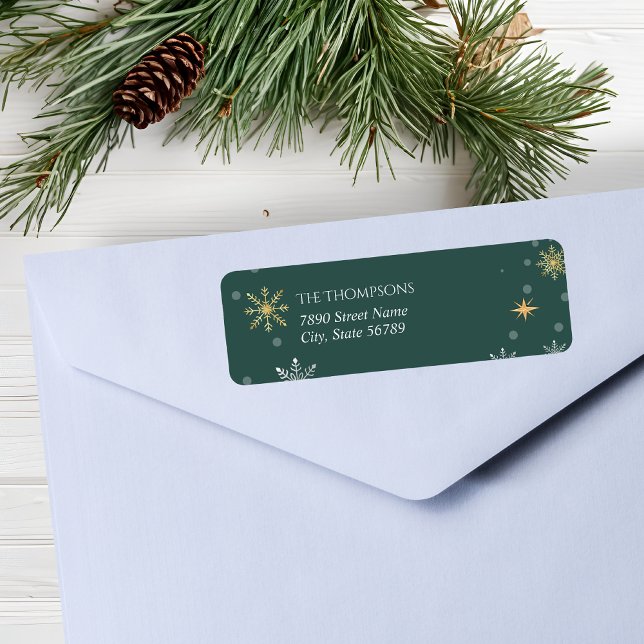Modern Winter Snowflakes Green Holiday (Creator Uploaded)