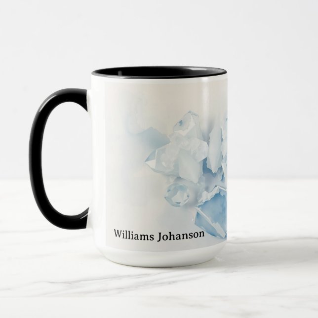 Modern Winter Thaw Abstract Ice Mug (Left)