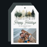 Modern Winter Trees Christmas Photo Holiday Card<br><div class="desc">Modern Watercolor Style Winter Trees Christmas Photo Holiday Card</div>