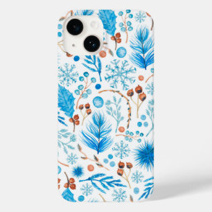 Modern Winter Watercolor Leaves and Berries  Case-Mate iPhone 14 Case