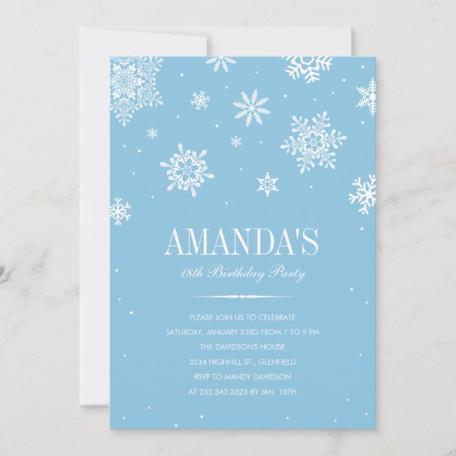 Modern Winter Wonderland Invitations (Front)