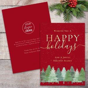 Modern Winter Woodland Company Logo Red & Gold