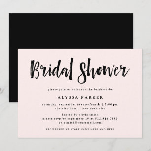 Modern Wish Blush Pink Bridal Shower Invitation