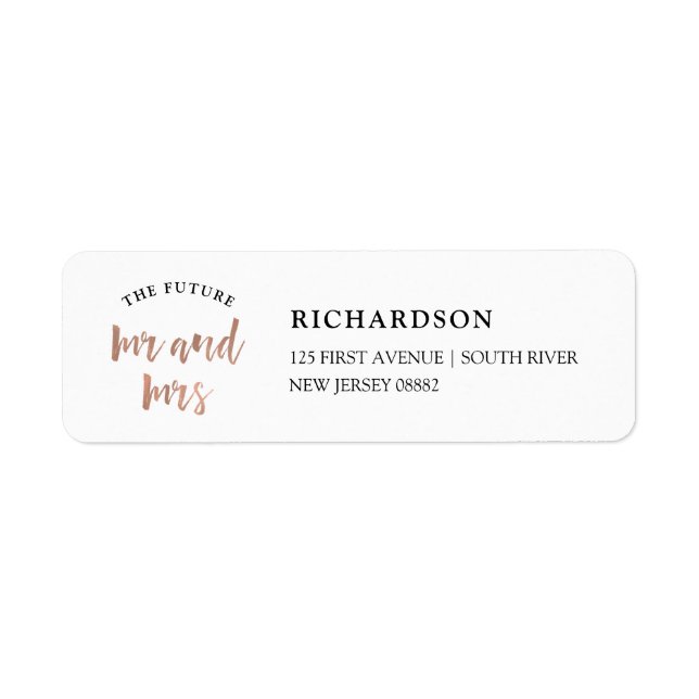 Modern Wish | Faux Rose Gold Future Mr and Mrs (Front)