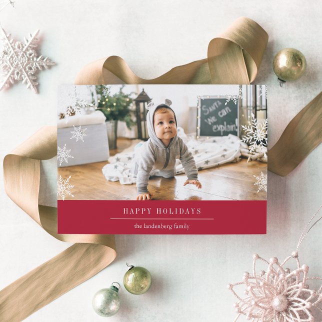 Modern Wish Holiday Photo Card w/ Editable Message (Creator Uploaded)