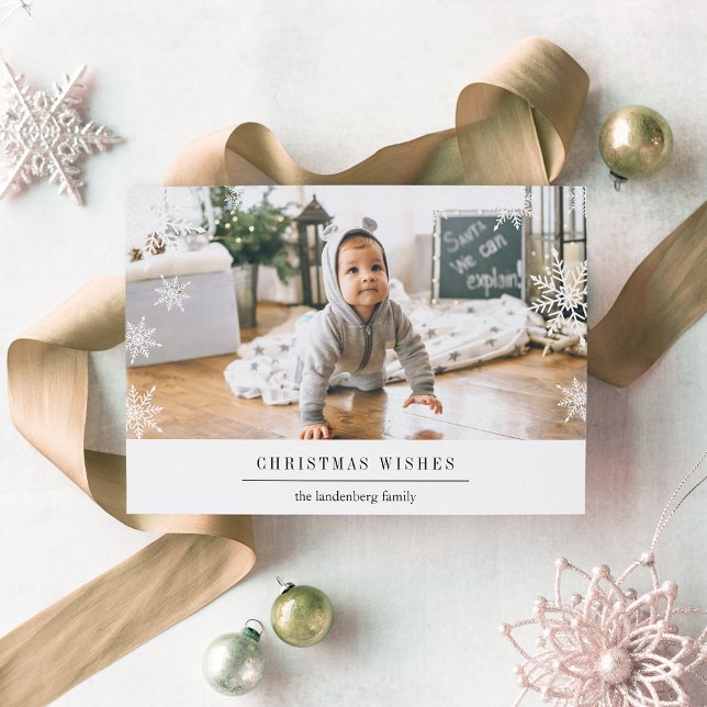 Modern Wish Holiday Photo Card w/ Editable Message (Creator Uploaded)