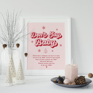 Modern Wishes for Baby Christmas Baby Shower Game Poster