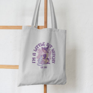 Modern Witch With Cat Tote Bag