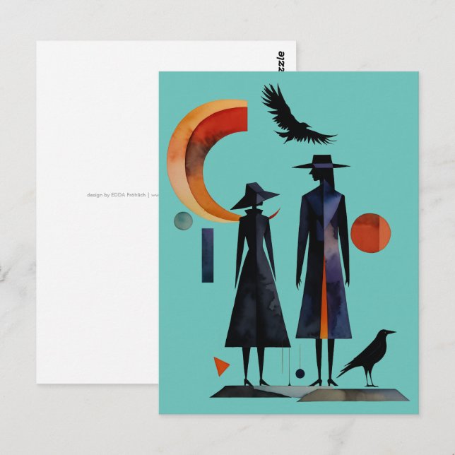 Modern Witches - an abstract artwork 2 - Fan Fun Postcard (Front/Back)