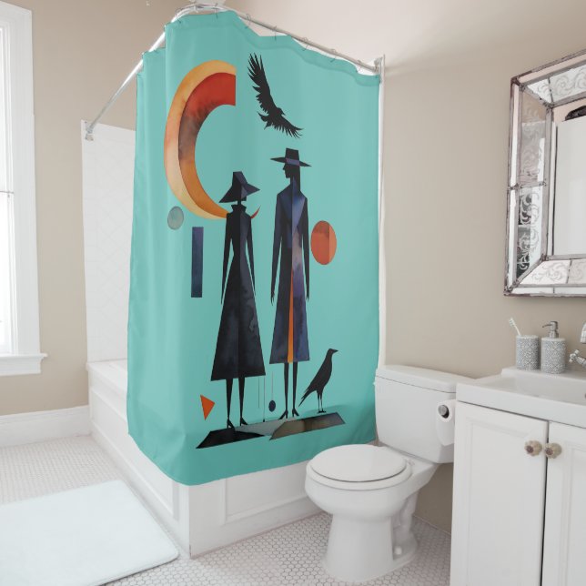 Modern Witches - an abstract artwork 2 - Fan Fun Shower Curtain (In Situ)