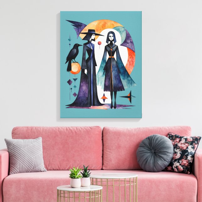 Modern Witches - an abstract artwork 5 - Fan Fun Canvas Print (Insitu(LivingRoom))