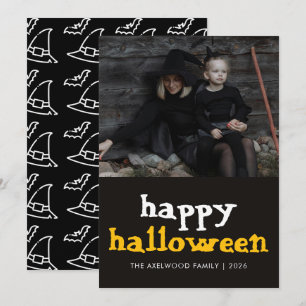 Modern Witchy Aesthetic Halloween Family Photo Holiday Card