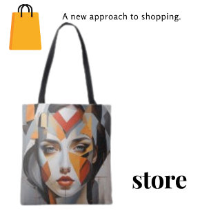 Modern Woman Abstract Geometric Painting Tote Bag
