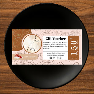 Modern Woman Beauty Face Logo Gift Voucher