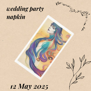 Modern Woman Face Avatar Guest Towel Paper Napkin