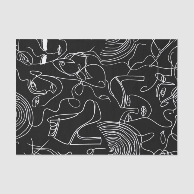 Modern Woman, Line Abstract Tissue Paper (Front)