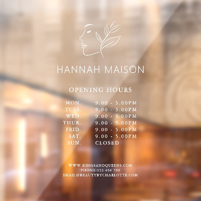 Modern, Woman Logo, Opening Hours  (Sheet 2)