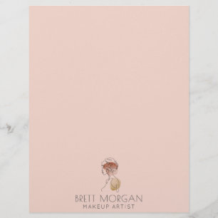 Modern Woman Makeup Artist Blush Pink  Custom Letterhead