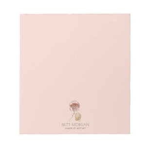 Modern Woman Makeup Artist Blush Pink Notepad