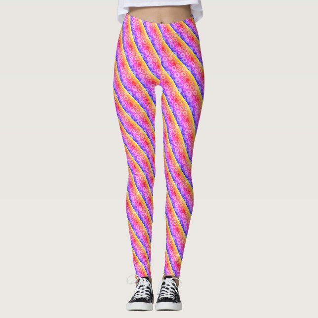 Modern woman rainbow pattern design leggings (Front)
