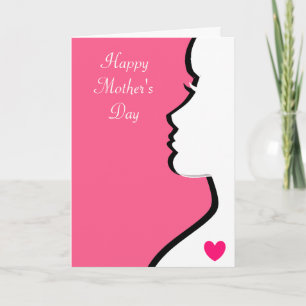 Modern Woman Silhouette Mother's Day Card
