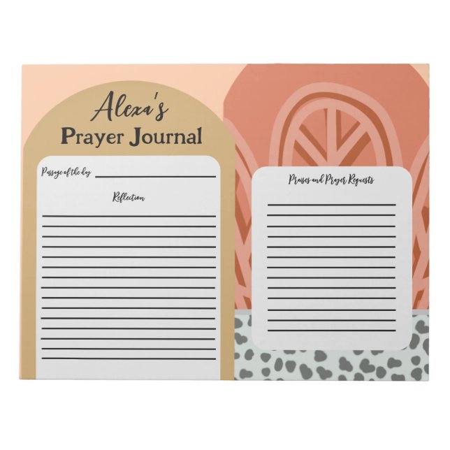 Modern Womens Christian Daily Prayer Journal  Notepad (Front)