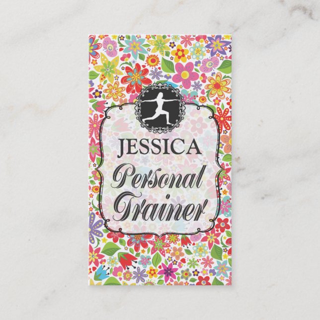 Modern Womens Personal Fitness Trainer Card (Front)