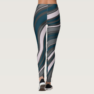 Modern Women's Rustic Blue & Grey Leggings