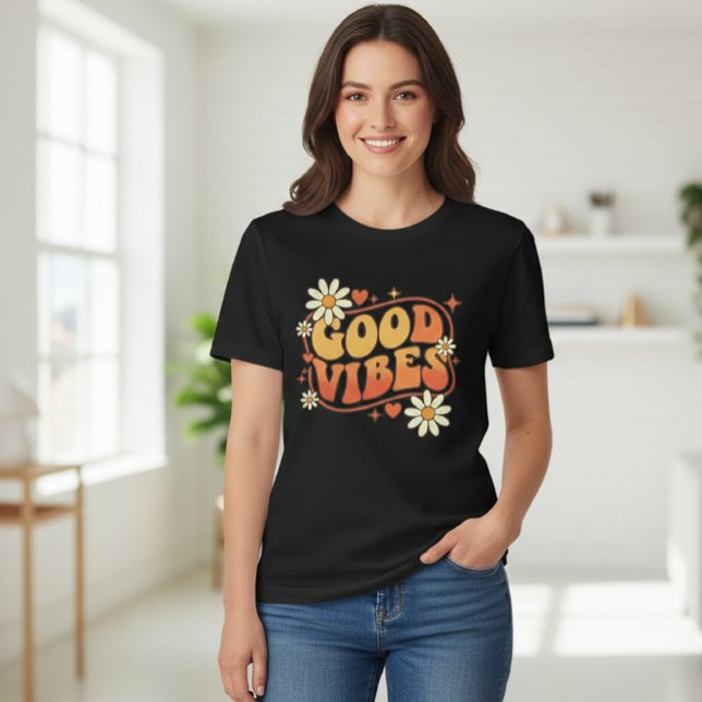 Modern Womens Tshirts Daisy Black (Creator Uploaded)