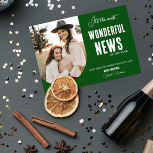 Modern  Wonderful new Christmas pregnancy Invitation