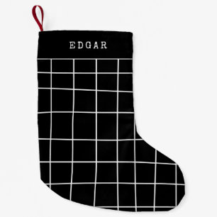 Modern Wonky grid lines Small Christmas Stocking