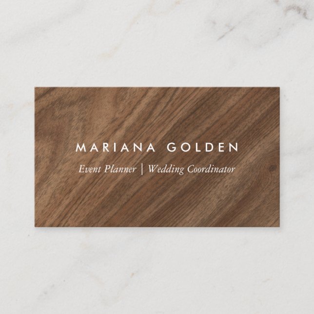Modern Wood Business Card (Front)