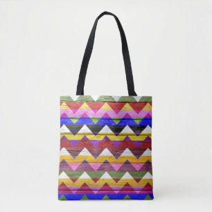 Modern Wood Colourful Chevron Pattern #10 Tote Bag