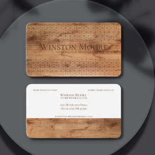 Modern Wood Geometric Pattern Business Cards